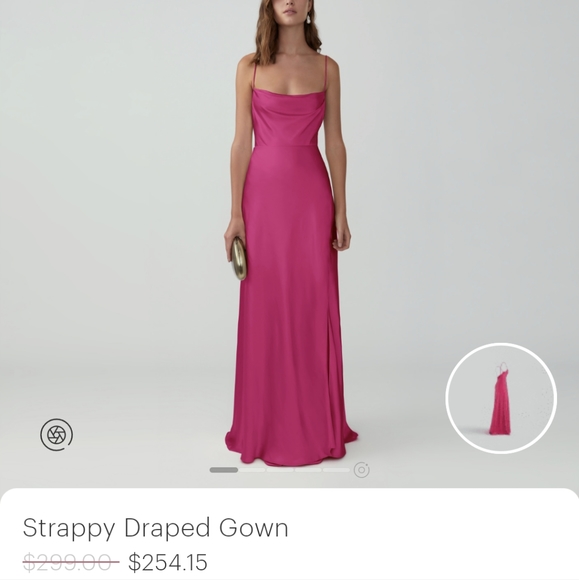 Fame and Partners Strappy Draped Gown in Hot Pink size 4 NWT - Picture 9 of 9